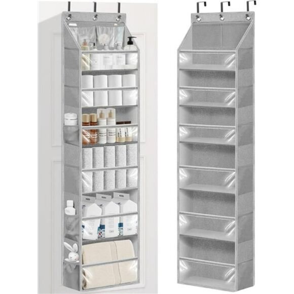 Over Door Hanging Organizer Clear Pockets Closet Storage for Bathroom Pantry - Picture 1 of 7